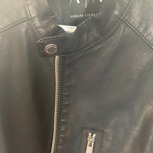NEW Armani Exchange Faux Leather Racer Jacket - Picture 5 of 7